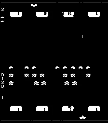 Space Invaders II (Midway, cocktail) screen shot game playing